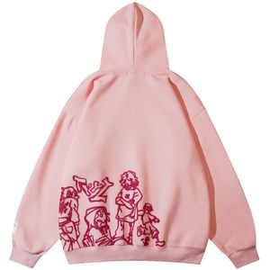 men hoodie cotton fleece oversized drop shoulder heavy <b>weight</b> distressed embroidery graphic print streetwear hoodie wear - Product Image 3