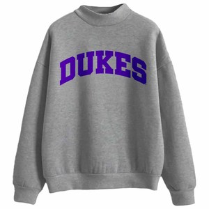 Dukes Custom Cotton Crew <b>Neck</b> Vintage Fleece Sweatshirt with Printing Applique Embroidery Reversible <b>Mock</b> <b>Neck</b> for Men Women - Product Image 1