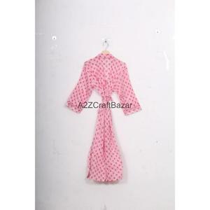 Kimono Hecho a Mano 100% Algodón, Bata de Baño para Mujer, Ropa de Dormir Abierta por Delante, Vestido de Playa - Product Image 2