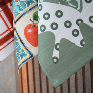 Paño de Cocina Decorativo 100% Lino Puro Estampado, Paño Absorbente para Secar Platos, Reutilizable, Ecológico, Textil para el Hogar - Product Image 2