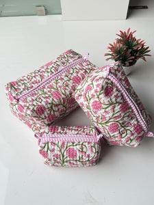 Hermosa Bolsa de Maquillaje de Algodón para Mujer, con Estampado Moderno, Elegante, de Diseño, para Viaje, Neceser Compacto, Impermeable, con Cierre - Product Image 1