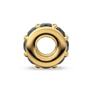 Gema suelta premium de ónix negro de 5 mm en forma de rueda redonda de eternidad, de oro amarillo macizo de 18 quilates - Product Image 4