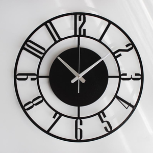 Horloge murale en métal contemporaine, design moderne à cadre ouvert, horloge décorative pour l'intérieur de la maison, décoration murale élégante pour le salon - Product Image 1