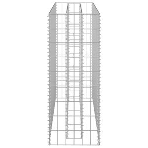 Jardinera Elevada Gabion de Acero Galvanizado Plateado, 35.4x11.8x35.4 Pulgadas, Macetas y Jardineras - Product Image 5