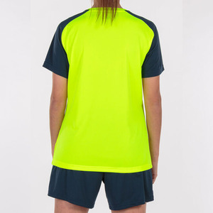 Ensembles d'uniformes de basketball pour femmes, jaune fluo et bleu marine, manches courtes, séchage rapide, respirant, polyester, athlétique, course à pied, entraînement, fitness - Product Image 3