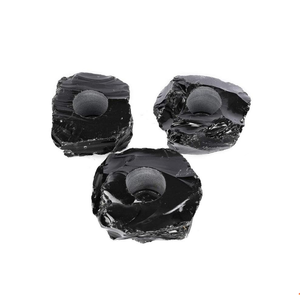 Crystal Stone Black Obsidian <b>Carved</b> Handmade Natural Stone <b>Candle</b> Holder Gemstone Agate Healing Wholesaler - Product Image 6