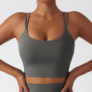 Sujetador Deportivo PIHA SPORTS para Mujer, de Alta Sujeción, Espalda Cruzada, Cuello en U, Malla Transpirable, Color Sólido, para Yoga, Ejercicio, Ropa Deportiva, Spandex/Nailon - Product Image 6