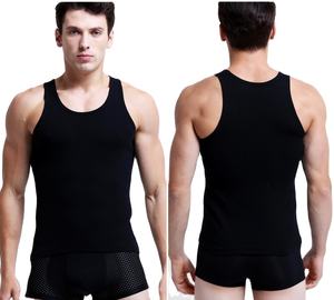 เสื้อกล้ามผู้ชายผ้าคอตตอนแห้งเร็วผ้า100% ระบายอากาศได้ดีปักโลโก้แบบปักสำหรับฤดูร้อน - Product Image 2