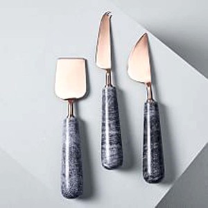 Stainless Steel White & Black <b>Ceramic</b> Round Design Handle Amazing Stainless Steel Silver Plated Cheese Slicer & Spreader <b>Set</b> - Product Image 5