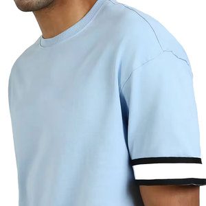 Ensemble T-shirt et short en toile respirante pour homme, dernière mode, avec logo sur le devant, couleur unie, 100% coton - Product Image 5