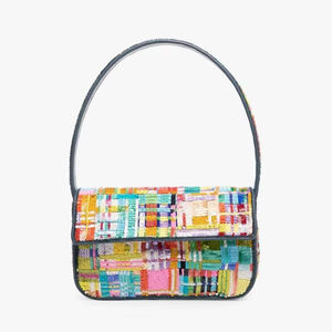 Multi-tonal Colorful Geometric <b>Patchwork</b> Sequin for Handmade Designer-Inspired Flap Purse Custom Beaded Button Eco-Friendly <b>Bags</b> - Product Image 1
