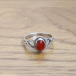 Anillo de plata sólida 925 minimalista hecho a mano, cabina de ónix de cornalina roja con pinza de diamante, anillo de cornalina roja para regalo de compromiso - Product Image 5