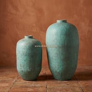 Guci Bala L Tosca Grand vase de sol rustique en terre cuite, pot en argile artisanal, récipient décoratif en grès, vente en gros - Product Image 2