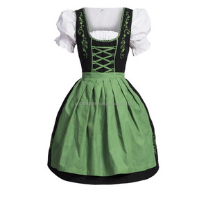 Vestido Dirndl bávaro tradicional de la mejor calidad, modo Mini Trachten alemán Oktoberfest con mangas cortas de algodón, vestidos informales - Product Image 6