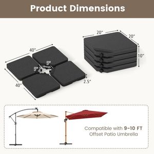 Base per Ombrellone da Patio con Beccuccio di Facile Riempimento, Elegante e Resistente, Collezione Ombrelli e Basi - Product Image 6