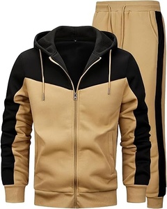 Survêtement unisexe rouge avec bandes blanches, fermeture éclair intégrale, style sportif pour adultes, idéal pour l'automne, respirant, poches latérales - Product Image 1