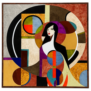 Impression numérique acrylique artisanale, portrait abstrait de femme, art mural, cadre personnalisé de luxe, panneau décoratif - Product Image 1