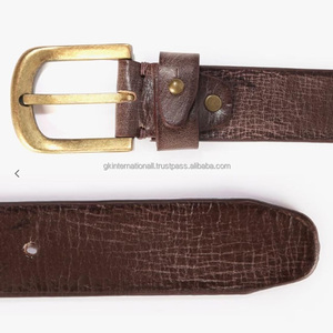 เข็มขัดหนังแท้สีน้ำตาลแบบลำลองสำหรับผู้ชายเข็มขัดหัวเข็มขัดแบบกลัดเดี่ยวทำจากทองเหลืองเปลี่ยนขนาดได้สำหรับงานหนัก - Product Image 5