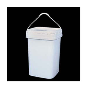 Seau en plastique blanc carré de 15 kg, en PP, avec couvercle à bascule hermétique, pour l'emballage et le stockage en gros - Product Image 3