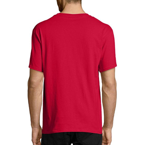 Camiseta de Manga Corta para Hombre, Color Rojo Liso, Cuello Redondo, Corte Regular, Estilo Casual, Tejido Jersey, Color Sólido - Product Image 2