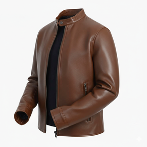 Veste en cuir unisexe personnalisée, finition lisse de luxe, couleur personnalisée, capuche matelassée, hiver, devant en toile, qualité supérieure, élégante - Product Image 2