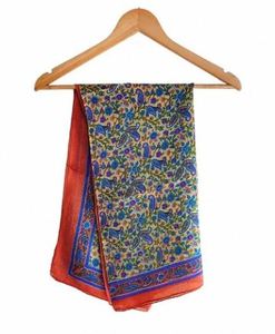 <b>Scarves</b> Floral Paisley Print Silk <b>Scarf</b> LightWeight Square For Neck Wrap Border Pattern By Exporter At Affordable Price <b>Scarf</b> - Product Image 2