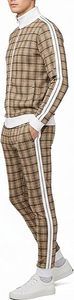 2 pièces - Sweat à capuche classique à carreaux pour homme - Automne - Hip Hop - Brodé - Pour la salle de sport, l'entraînement, la course à pied - Zip intégral - 100% coton - Product Image 2