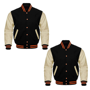 Chaquetas Varsity Personalizadas para Hombre, Nueva Colección, Transpirables, con Parches de Seda/Algodón Negro, Bordado Personalizado OEM - Product Image 5
