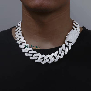 Men's S925 Sterling Silver Lab Grown Diamond <b>Statement</b> <b>Necklace</b> 14k Gold Plated Rhodium Plated Link Chain Hip Hop Jewelry - Product Image 1