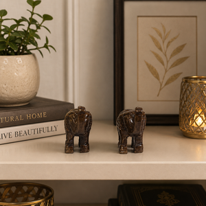 SHUBHAM Mini Figura de Elefante de Latón Sólido, Estatua de Elefante Hecha a Mano, Decoración para el Hogar, Oficina, Estante, Regalo de la Suerte - Product Image 5