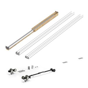 Kit Telaio per Porta Scorrevole a Scomparsa Bidirezionale con Chiusura Ammortizzata 24x36x80 Scorrimento Fluido e Silenzioso - Product Image 1