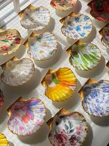 Bandeja Decorativa Hecha a Mano con Conchas Marinas, Bandeja Decorativa de Concha de Vieira, Artesanía de Conchas Naturales, Decoración Costera para el Hogar - Product Image 2