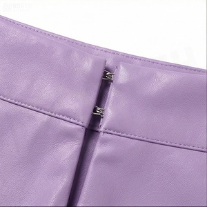 Women High Waist Satin Wrap Mini Skirt <b>Asymmetrical</b> Solid Color Shiny Style All Seasons Wear - Product Image 4