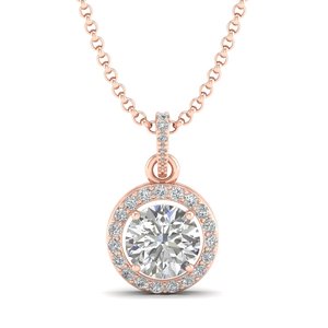 REYES - Collares con Colgante de Moissanita de Corte Redondo Brillante de 3.22 Quilates en Oro Sólido de 14K, Regalo de Boda, Joyería Fina para Novia - Product Image 3