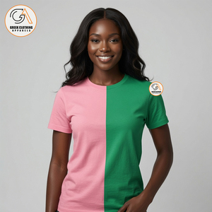 เสื้อยืดผู้หญิงสีชมพูเขียว แบรนด์ Greek Clothing Apparel คอกลม แขนสั้น ทรงปกติ ผ้าฝ้าย 100% เป็นมิตรกับสิ่งแวดล้อม ระบายอากาศได้ดี มีโลโก้ - Product Image 4