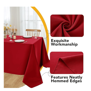 10 Pack 60 X 84 Inches Red Rectangle Tablecloths Stain Resistant Polyester Fabric for 4 Foot <b>Tables</b> Washable <b>Table</b> <b>Covers</b> - Product Image 3