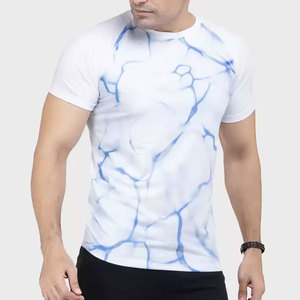 เสื้อยืดผู้ชายลายกราฟิกนามธรรม พิมพ์ลายแบบซับลิเมชั่น แขนสั้น คอกลม ทรงปกติ ผ้าถัก 100% สไตล์สตรีทแวร์ - Product Image 3