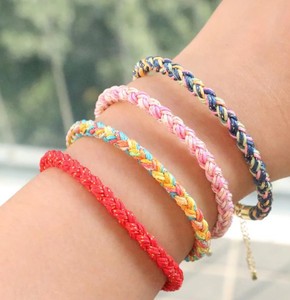 5Pcs <b>Adjustable</b> 5mm Thickness Colorful Braided Rope <b>Bracelet</b>,With Lobster Clasps,Minimalist Cords <b>Bracelet</b> - Product Image 1