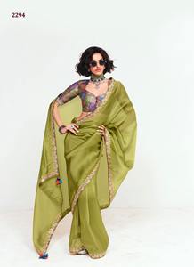 Elegante Saree de Seda Suave para Fiestas y Bodas, con Blusa de Diseño Exclusivo, el Más Vendido para Mujer - Product Image 4