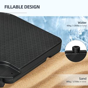 Set di 4 Pesi per Ombrellone da Giardino da 175 lb, in HDPE Nero, Riempibili con Acqua e Sabbia - Product Image 5