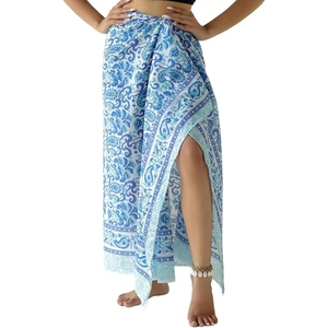 Women Tropical Style Sheer Chiffon <b>Sarong</b> <b>Wrap</b> Bikini Beach Cover Up - Product Image 1