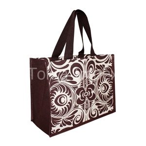 Bolsa de Compras de Lona Impermeable Laminada, Ecológica, con Impresión Personalizada, Forma Cuadrada, con Asa de Color - Product Image 2