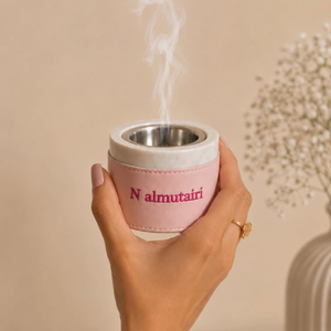 Custom PU Leather Round Incense <b>Burner</b>, Portable Resin Car Bukhoor Oud Holder Metal Cup, Personalized Gift Luxury Home Fragrance - Product Image 4