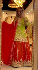 Punjabi Phong Cách Georgette Lụa Phương Pháp Salwar Kameez Đầy Đủ Chiều Dài Tay Áo Thêu Thiết Kế Lễ hội Đảng Mặc Chất Lượng Cao - Product Image 2