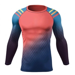 เสื้อรัดกล้ามเนื้อแขนยาวแบบซับลิเมชั่นสำหรับ MMA ระบายอากาศได้ดี เหมาะสำหรับผู้ชาย ฝึกซ้อม BJJ ยิม ฟิตเนส - Product Image 1