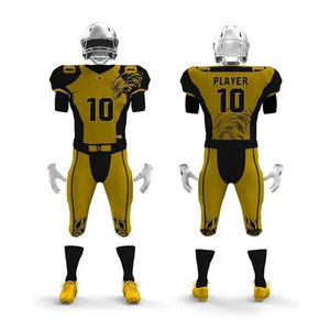 Dernier modèle d'uniforme de football américain de qualité supérieure, personnalisé avec logo, respirant, à séchage rapide, anti-humidité, court, 100 % polyester - Product Image 3