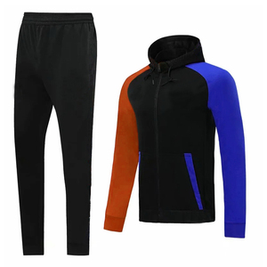 Conjunto Deportivo Urbano de Alta Gama con Capucha y Estampado, Chaqueta con Cierre y Pantalones Ajustados, Chaqueta Deportiva para Fútbol, Gimnasio y Entrenamiento - Product Image 1