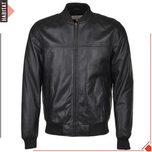 หนังแกะนุ่มหวาน Bomber แจ็คเก็ตหนังแท้สีดําสําหรับผู้ชายขายออนไลน์เสื้อผ้าสวมใส่ฤดูหนาว - Product Image 1