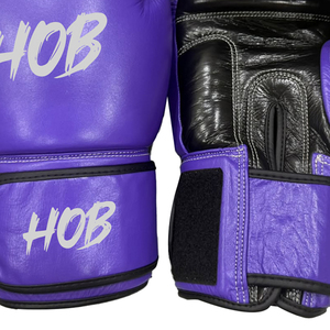 HOB นวมชกมวยสีม่วง หนัง PU ปิดด้วยเวลโคร สายรัดข้อมือปรับได้ อุปกรณ์ฝึกซ้อม - Product Image 5