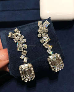 IGI/GIA Lab Grown Vintage 14K oro blanco boda/compromiso pendiente Esmeralda diamante Unisex perfecto aniversario y regalo de fiesta - Product Image 1